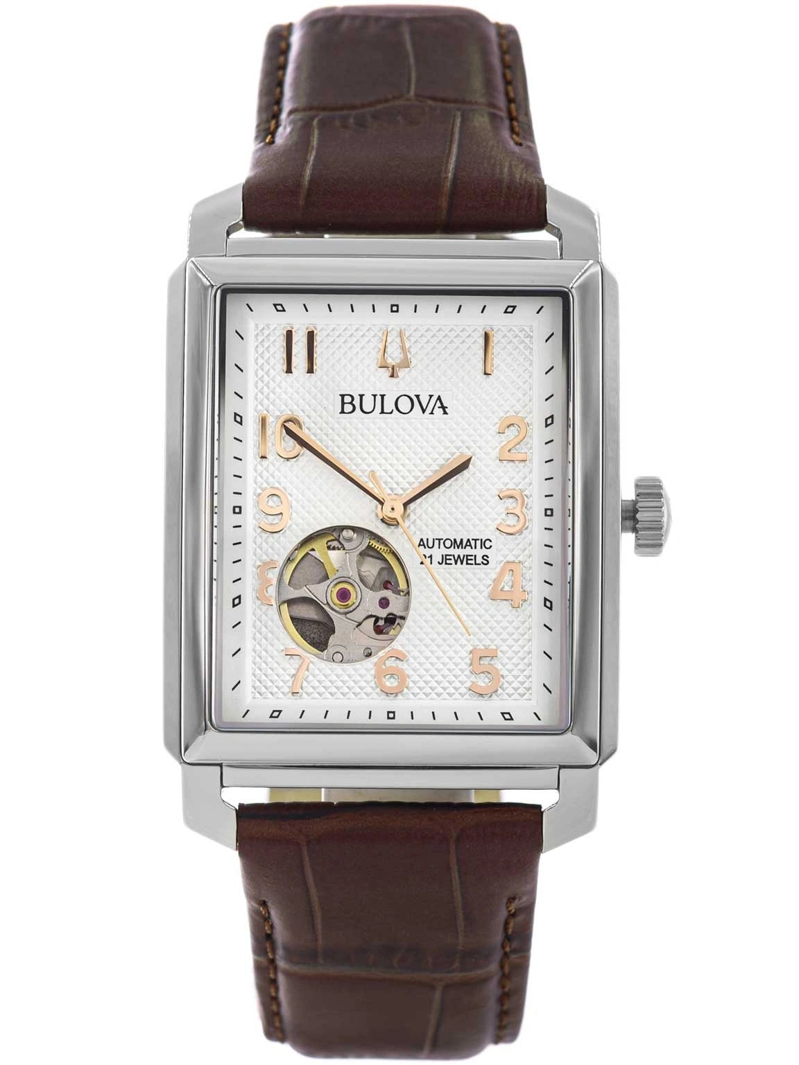 MEN'S WATCH BULOVA 96A268 SUTTON AUTOMATIC ON OPEN HEART STRAP Packaging status original