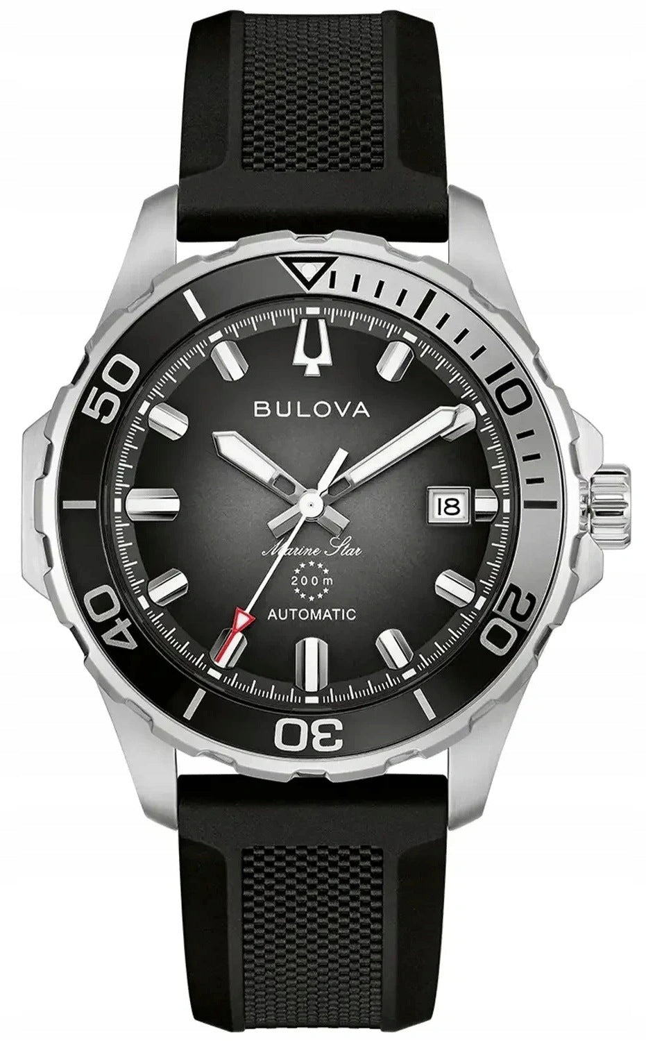 MEN'S WATCH BULOVA 98B465 BLACK ON BRACELET MARINE STAR AUTOMATIC