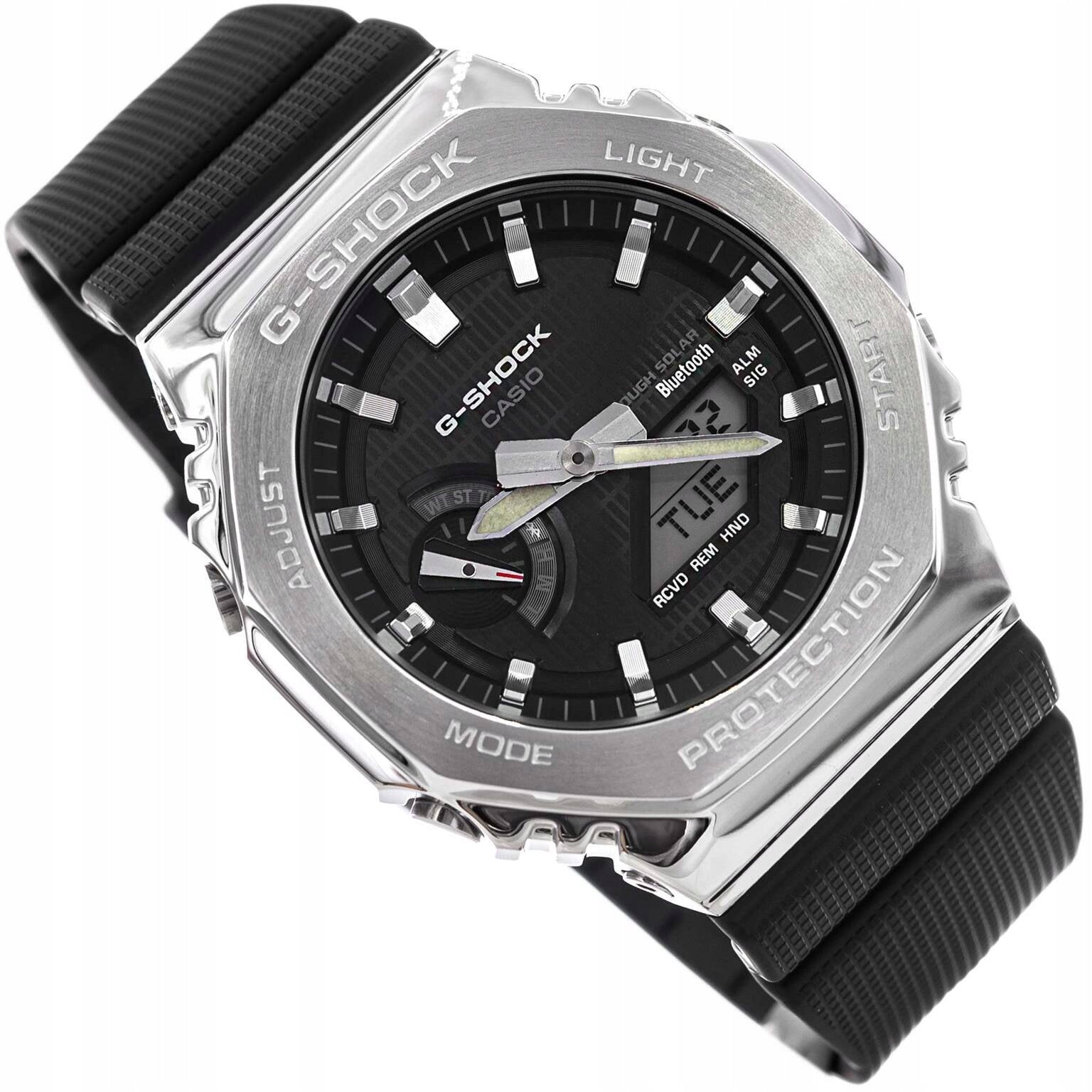 MEN'S WATCH CASIO GBM-2100-1AER G-SHOCK BLACK ON SOLAR BLUETOOTH STRAP