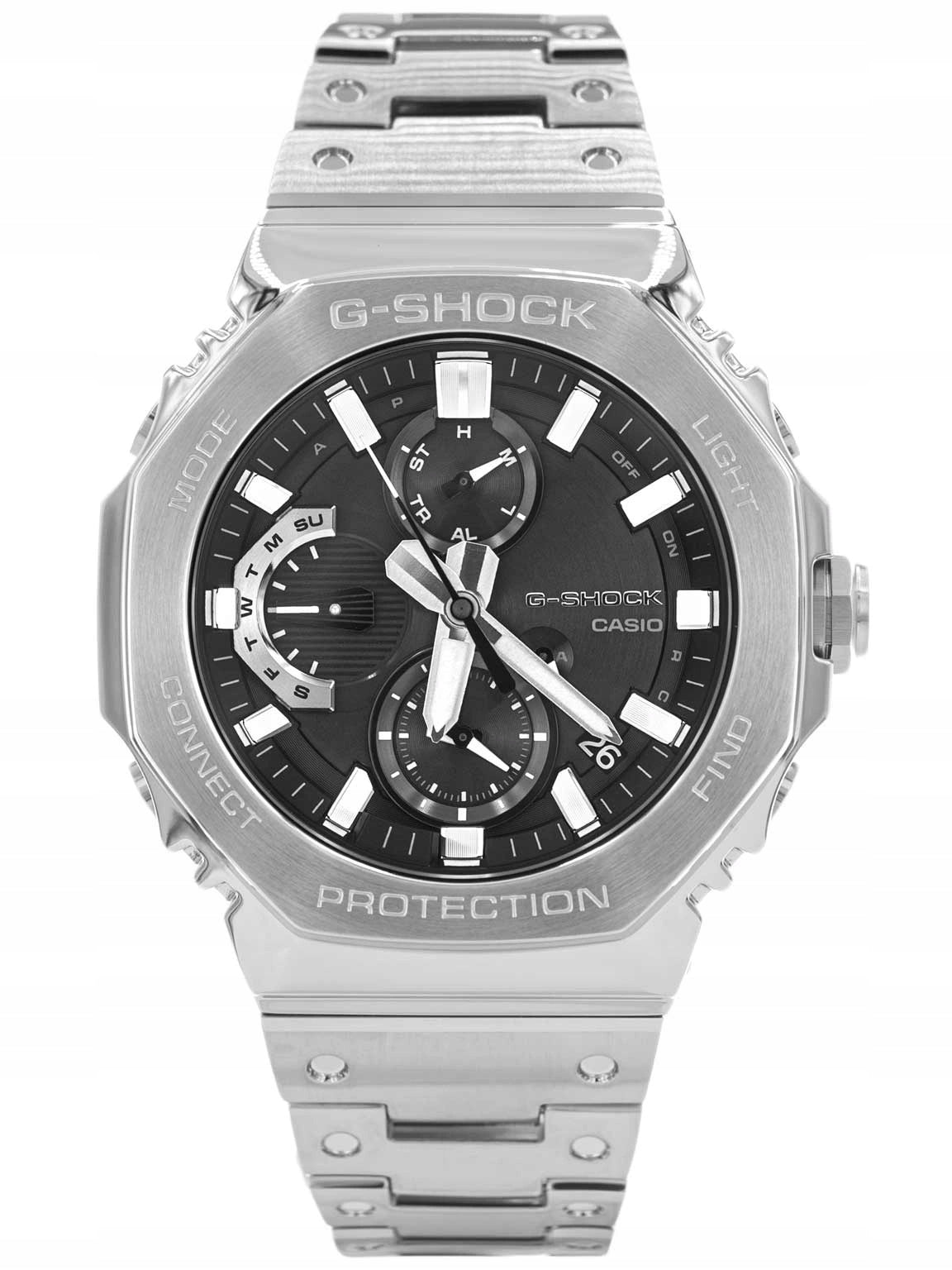MEN'S WATCH CASIO GMC-B2100D-1AER FULL METAL PREMIUM SOLAR BLUETOOTH Strap color silver