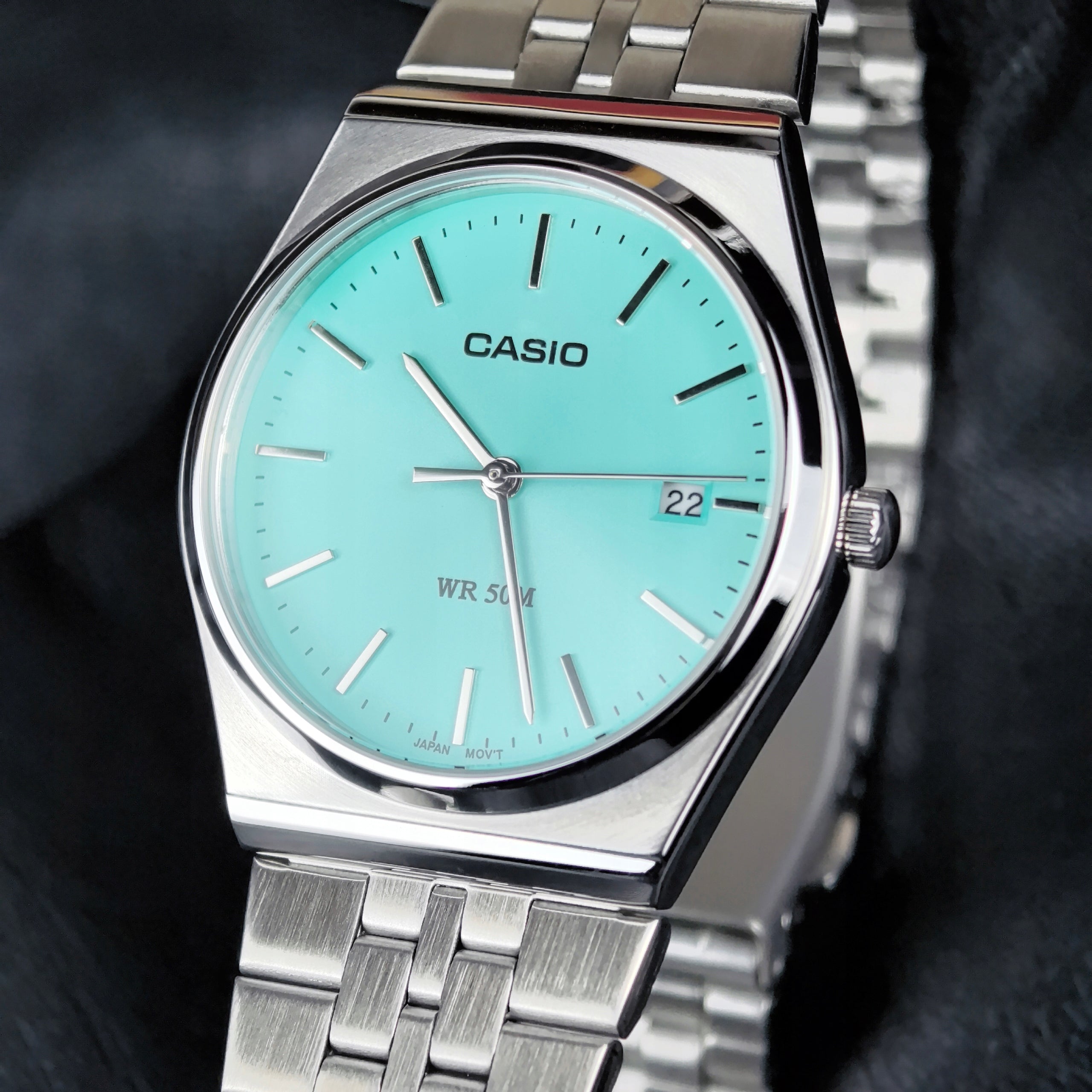 MEN'S WATCH CASIO MTP-B145D-2A1 TURQUOISE ON RETRO BRACELET CLASSIC Packaging status original