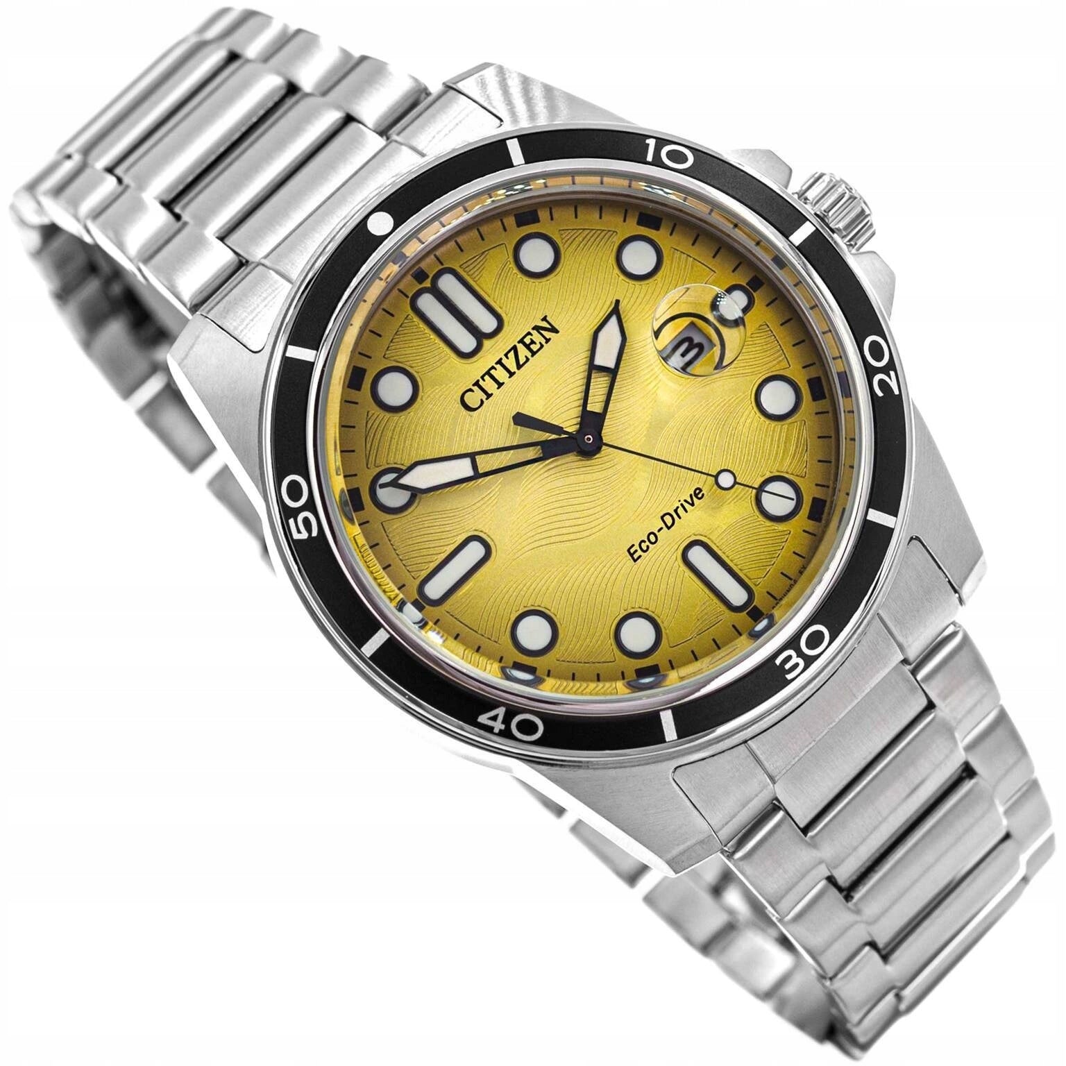 MEN'S WATCH CITIZEN AW1816-89X ECO-DRIVE MARINE SILVER ON BRACELET