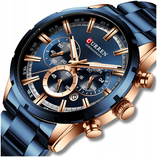 MEN'S WATCH CURREN CLASSIC ELEGANT QUARTZ CHRONOGRAPH DATE