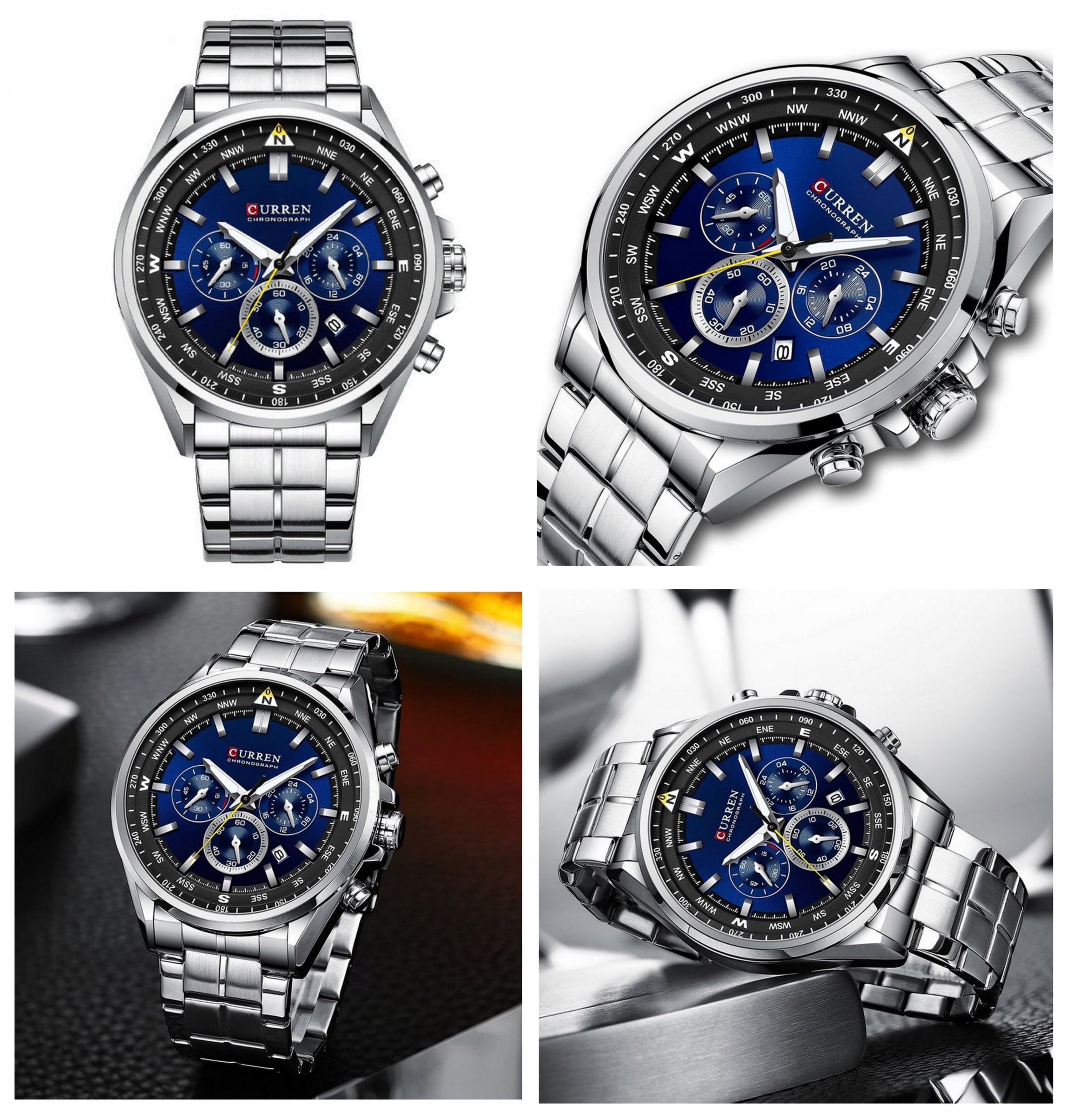 MEN'S WATCH CURREN RONSON chronograph date + ENGRAVING Brand Curren