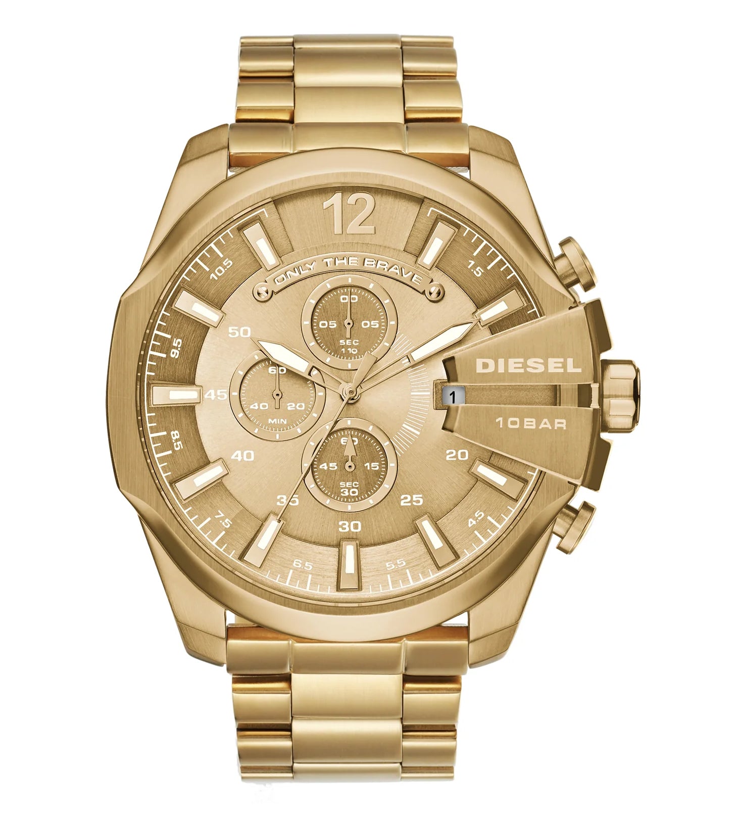 MEN'S WATCH DIESEL DZ4360 MEGA CHIEF GOLD ORIGINAL + BOX