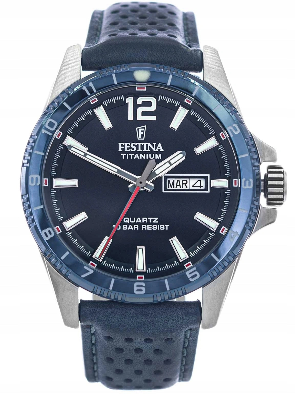 MEN'S WATCH FESTINA F20699/2 TITANIUM DATE NAVY BLUE ON THE DATE BAR Packaging status original