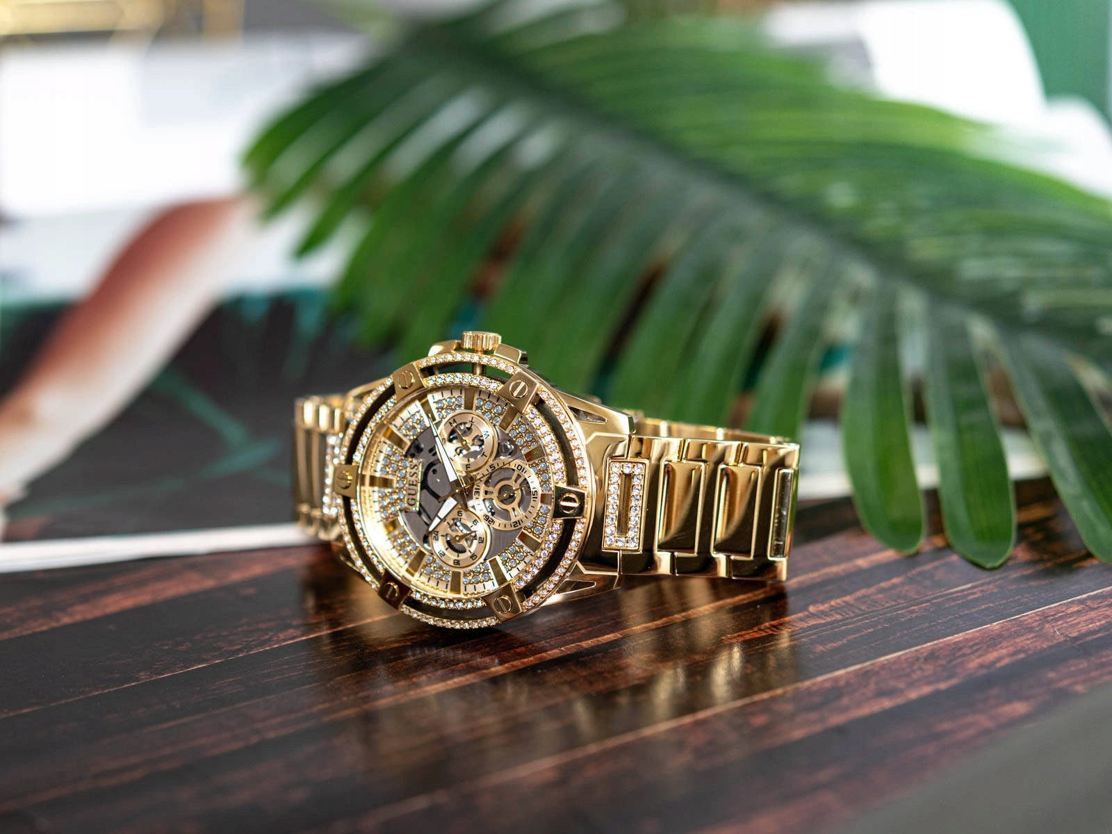 MEN'S WATCH GUESS GW0497G2 KING GOLD WITH ZIRCONS FASHION Brand Guess