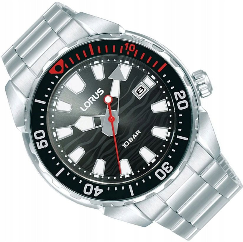 MEN'S WATCH LORUS RH945RX9 SPORTS DIVER WITH DATE WR100 STEEL LUMA Ø41mm