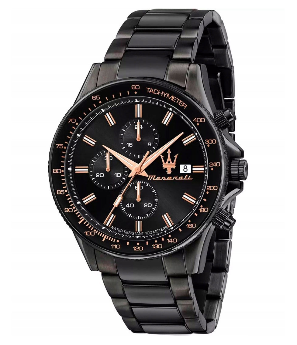 MEN'S WATCH MASERATI SFIDA R8873640011 BLACK ORIGINAL + BOX