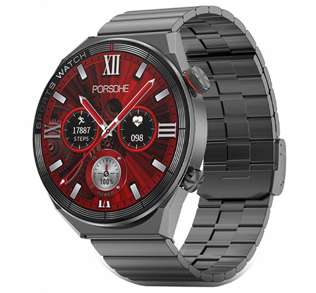 MEN'S WATCH SMARTWATCH 454px ECG BLOOD PRESSURE MONITOR PULSE CONVERSATION POLISH MENU Packaging status original