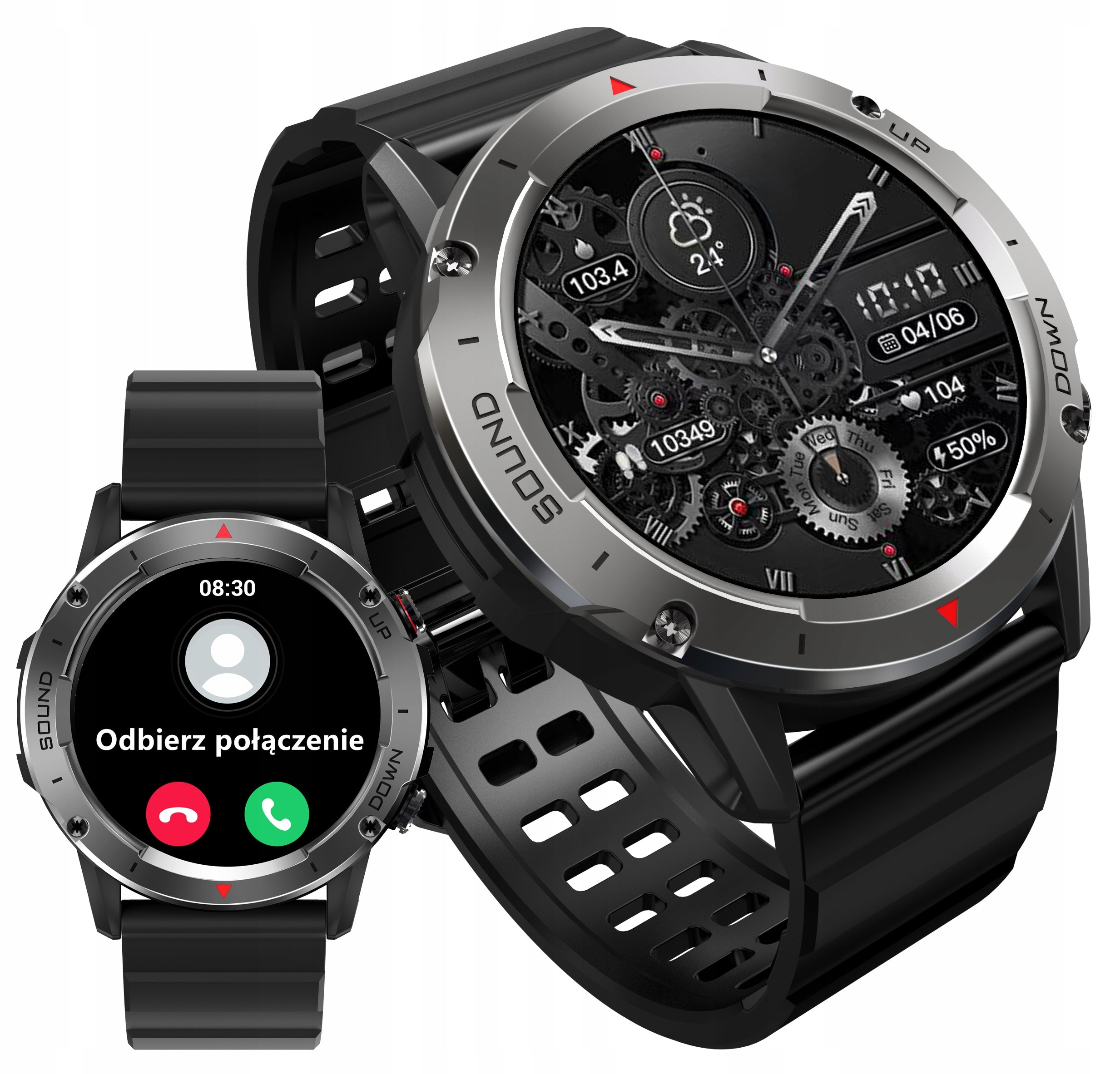 MEN'S WATCH SMARTWATCH BLOOD PRESSURE MONITOR WATERPROOF 400mah CONVERSATIONS POL MENU