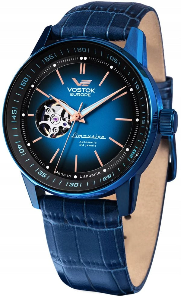 MEN'S WATCH VOSTOK EUROPE NH38A-560D681 OPEN HEART AUTOMATIC ON STRAP Packaging status original