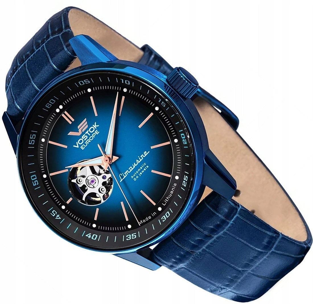 MEN'S WATCH VOSTOK EUROPE NH38A-560D681 OPEN HEART AUTOMATIC ON STRAP