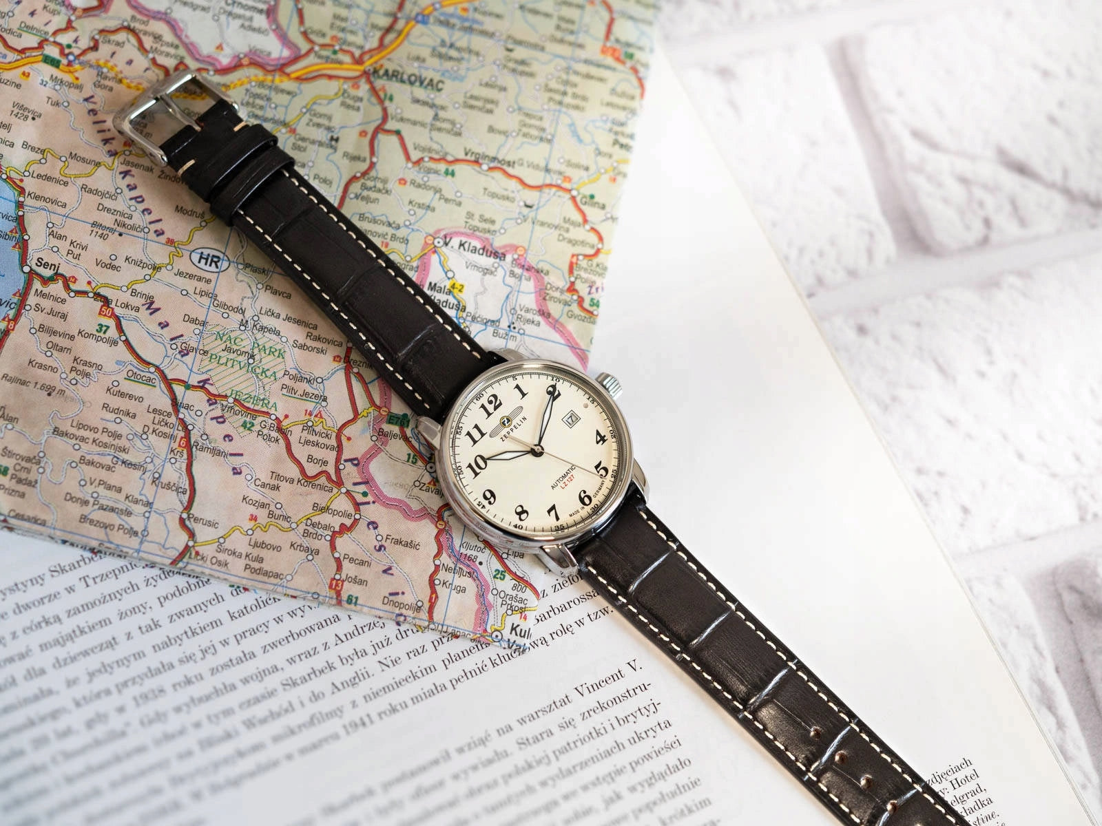 MEN'S WATCH ZEPPELIN 7656-5 LZ127 BROWN ON STRAP Brand Zeppelin