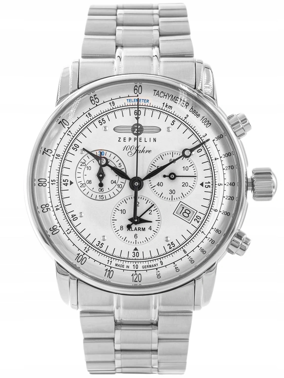 MEN'S WATCH ZEPPELIN 7680MB-1 100 JAHRE ON BRACELET STOPWATCH Packaging status original