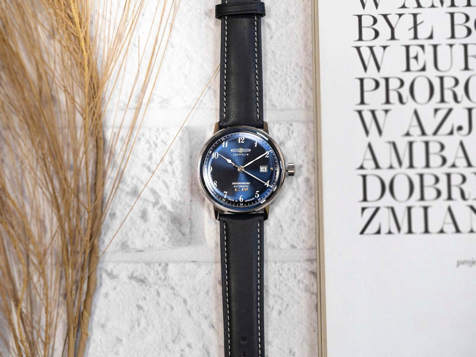 MEN'S WATCH ZEPPELIN 8056-3 LZ129 HINDENBURG NAVY BLUE ON STRAP AUTOMATIC Brand Zeppelin
