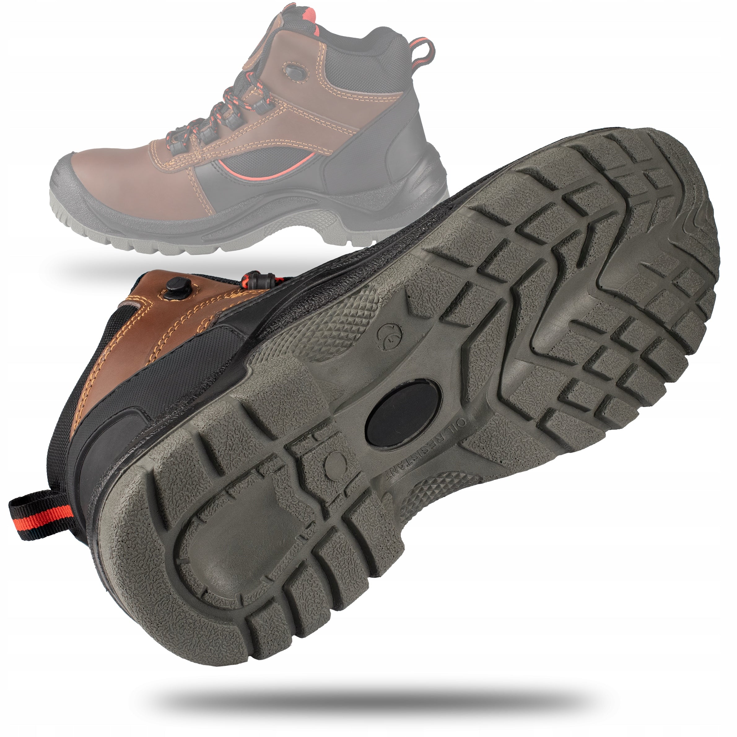 MEN'S WORK SHOES PROTECTIVE LEATHER SHOES WITHOUT LIFT Manufacturer code buty robocze wysokie trzewiki bez noska bhp