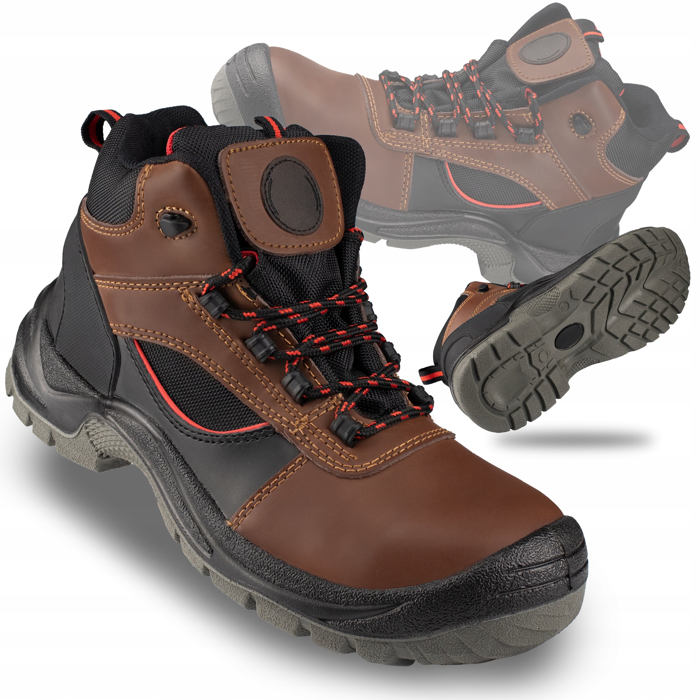 MEN'S WORK SHOES PROTECTIVE LEATHER SHOES WITHOUT LIFT