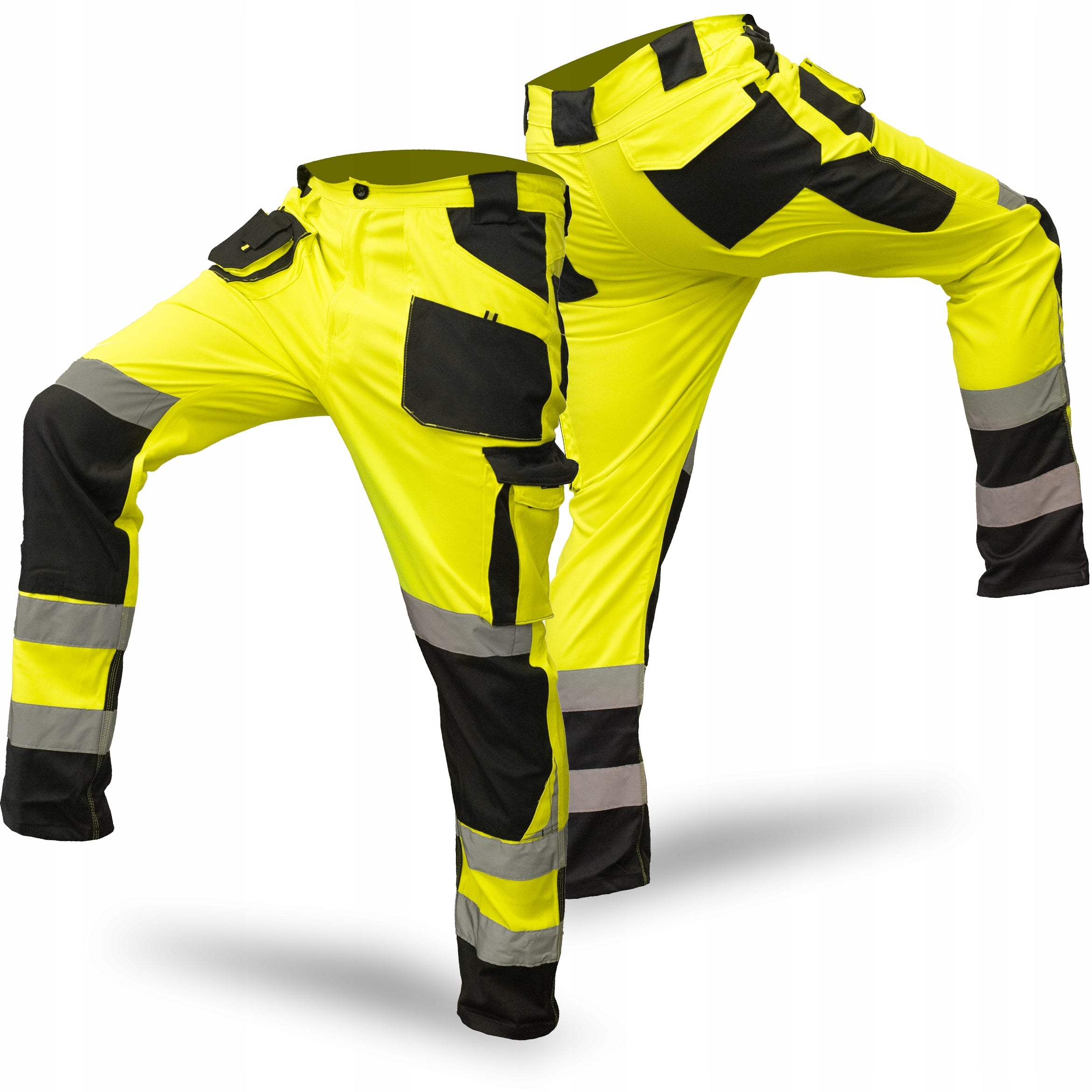 MEN'S WORK TROUSERS REFLECTIVE TROUSERS ELASTIC REINFORCED STRETCH VIS Packaging status original