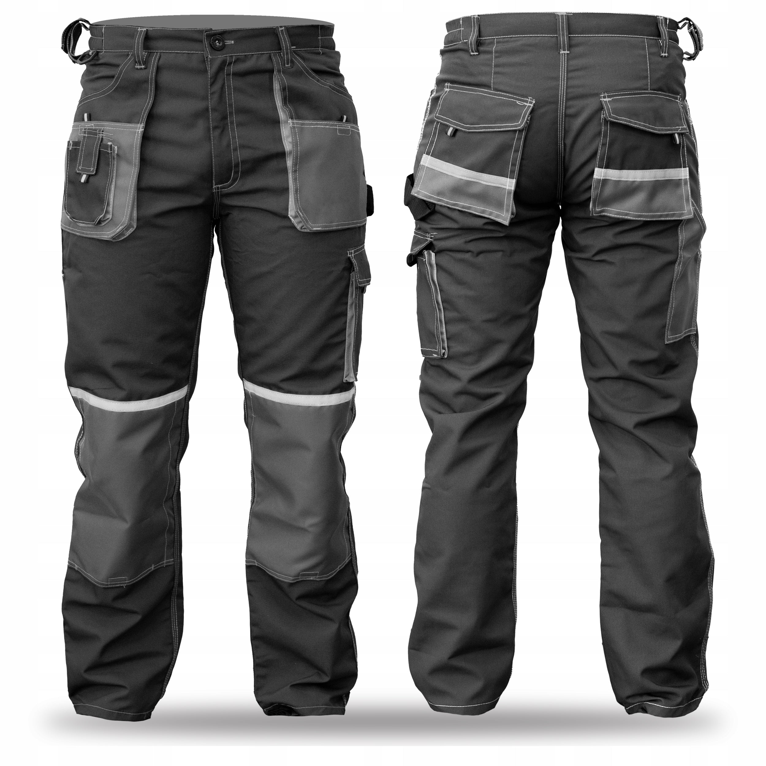 MEN'S WORK TROUSERS TO THE WAIST TRIPLE STITCHING REFLECTORS 9 POCKETS STRONG BHP EAN (GTIN) 5906667184624