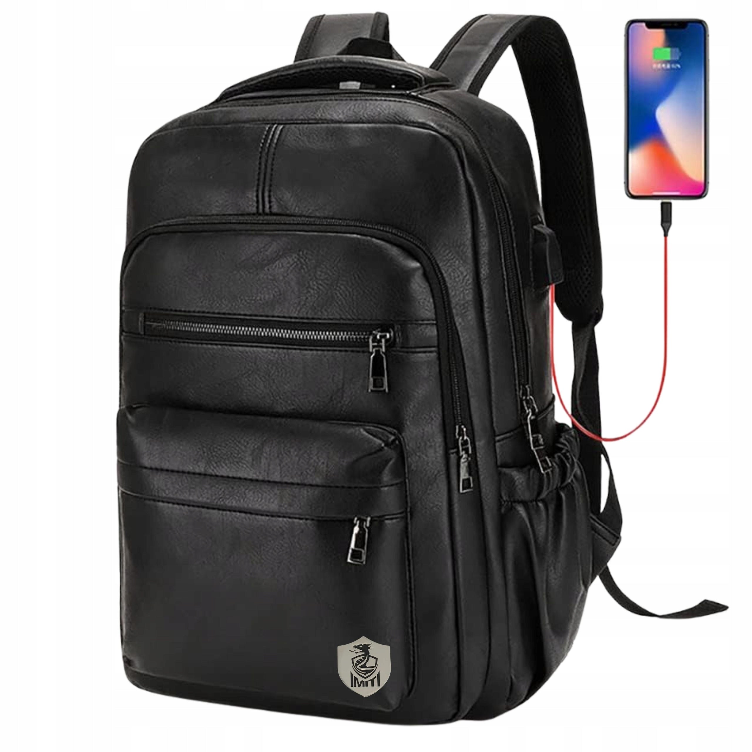 MEN'S YOUTH LAPTOP BACKPACK CITY SCHOOL USB FOR WORK FAUX LEATHER Brand Imiti