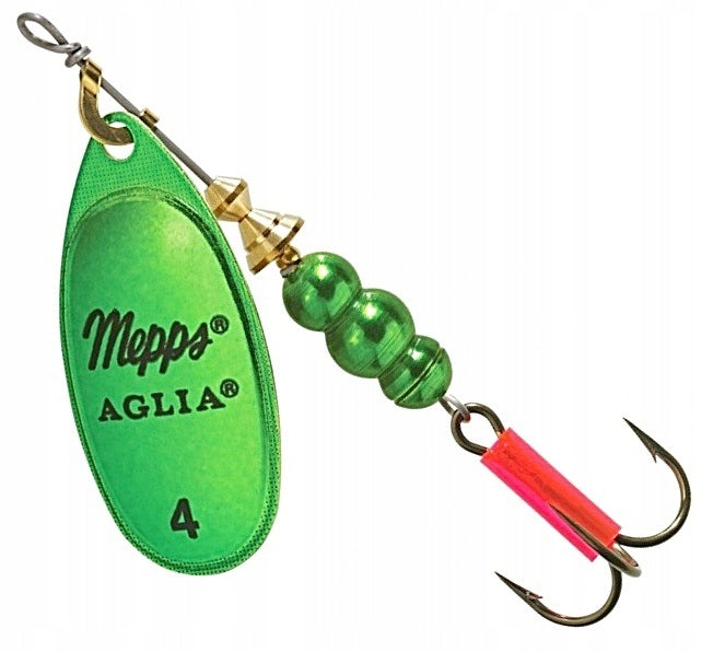 MEPPS AGLIA PLATINIUM GREEN / GOLD Nr.4 / 9 gr ORIGINAL WORLD'S #1 LURE