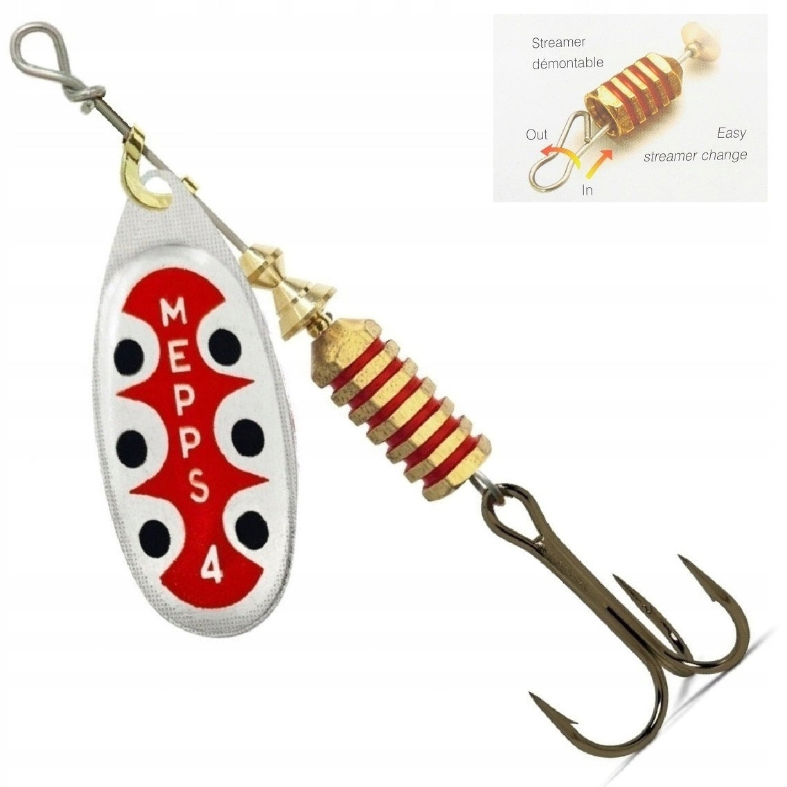 MEPPS AGLIA TW SILVER No. 4 / 8.5 gr THE ORIGINAL PACKED WORLD'S #1 LURE