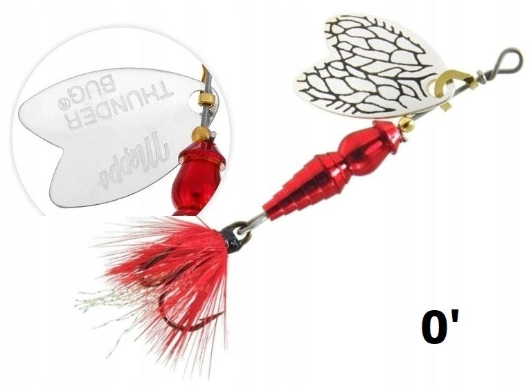MEPPS THUNDER BUG CHERRY No. 0- 2.5 gr THE ORIGINAL PACKED WORLD'S #1 LURE