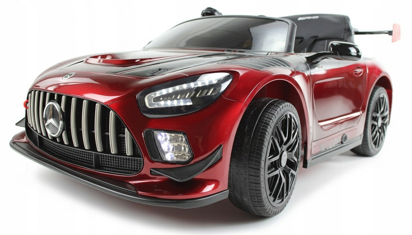MERCEDES GT3 AMG 4x4 EVA LEATHER LACQUER Auto for bluetooth battery 12v9ah Vehicle length 116 cm