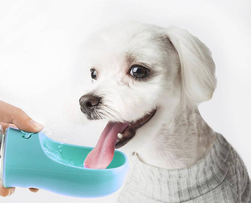 MERSJO Travel bottle portable drinker for dog TURQUOISE 350 ml 1 pc. Color green