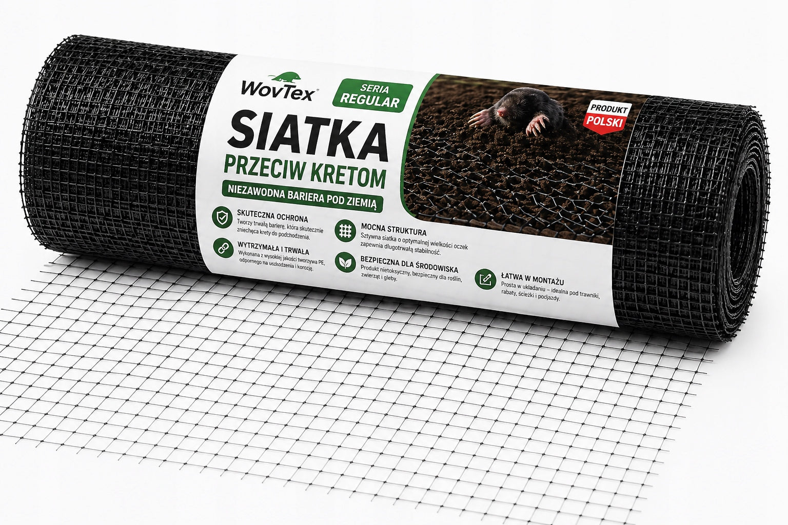 MESH FOR MOLES 1x25m AGAINST MOLES Poland STRONG DENSE DURABLE UV+