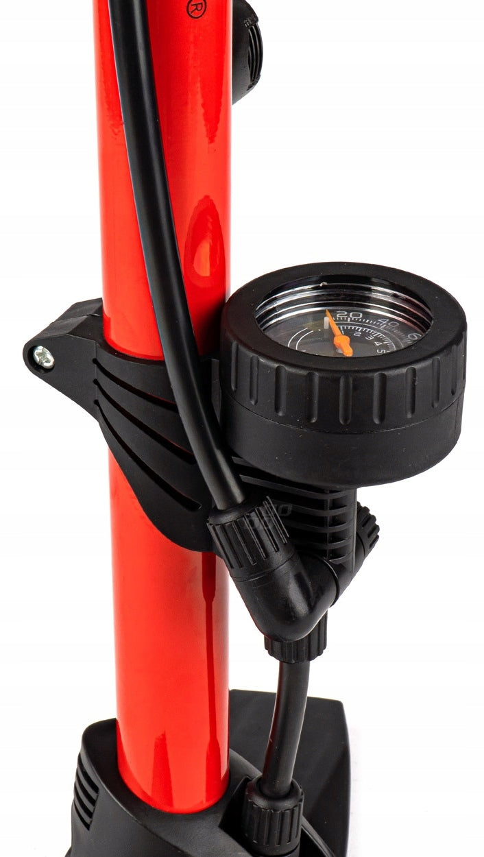 METAL BICYCLE PUMP WITH MANUAL PRESSURE GAUGE FOR CAR BALL BIKE Brand Amio