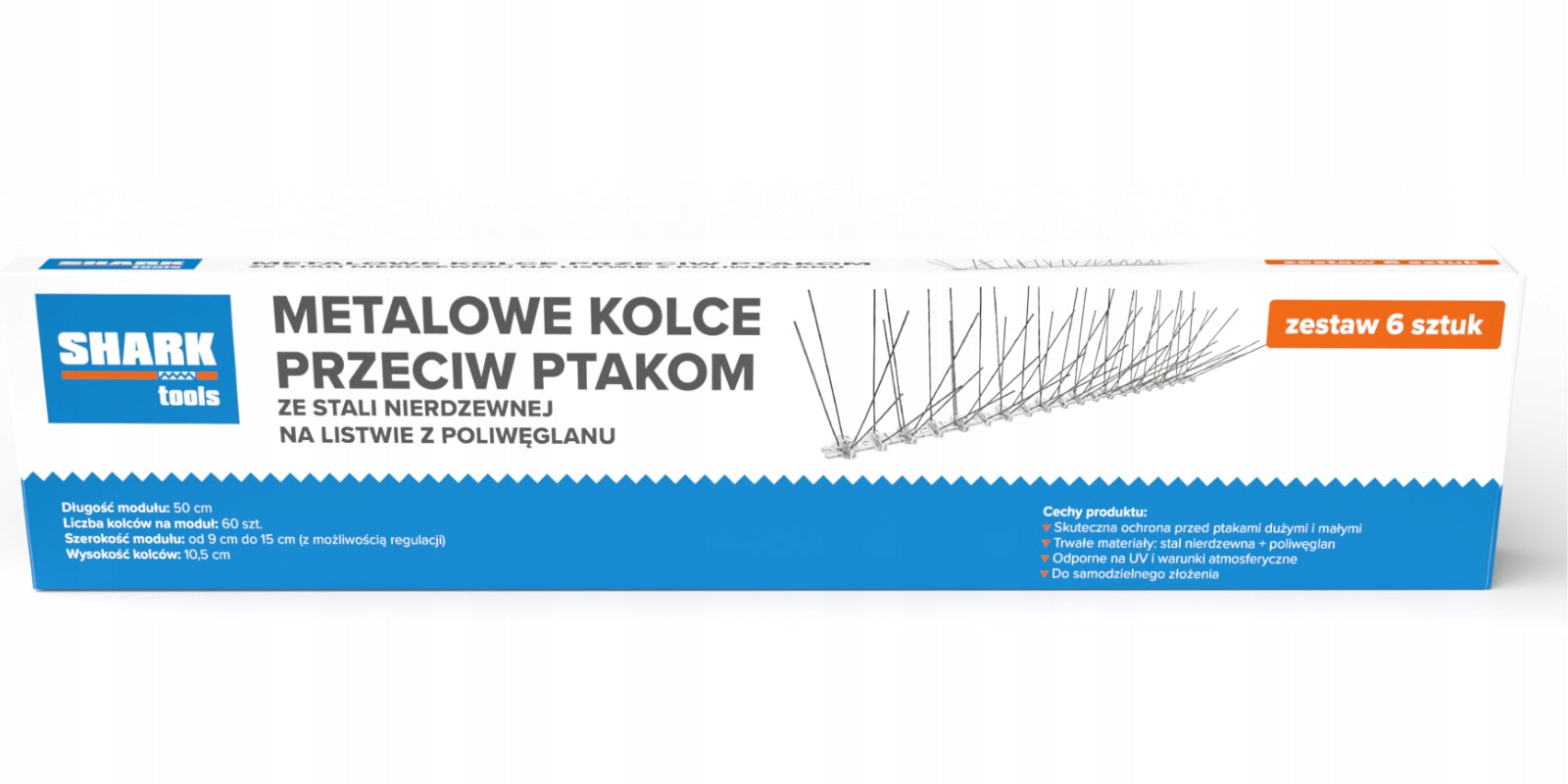 METAL BIRD SPIKES x6 DENSE STRONG ON PIGEON SWALLOWS AGAINST BIRDS Manufacturer code mocne szerokie kolce na ptaki zestaw 6x50cm