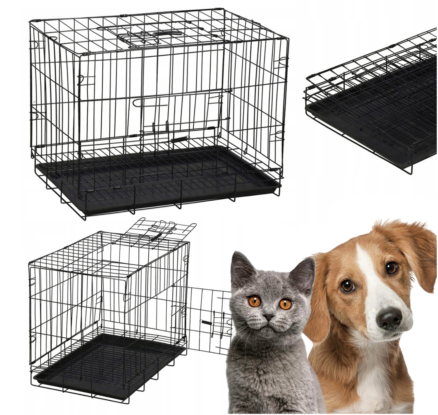 METAL CAGE DOG PLAYPEN EASY CLEANING SOLID 50x34x42