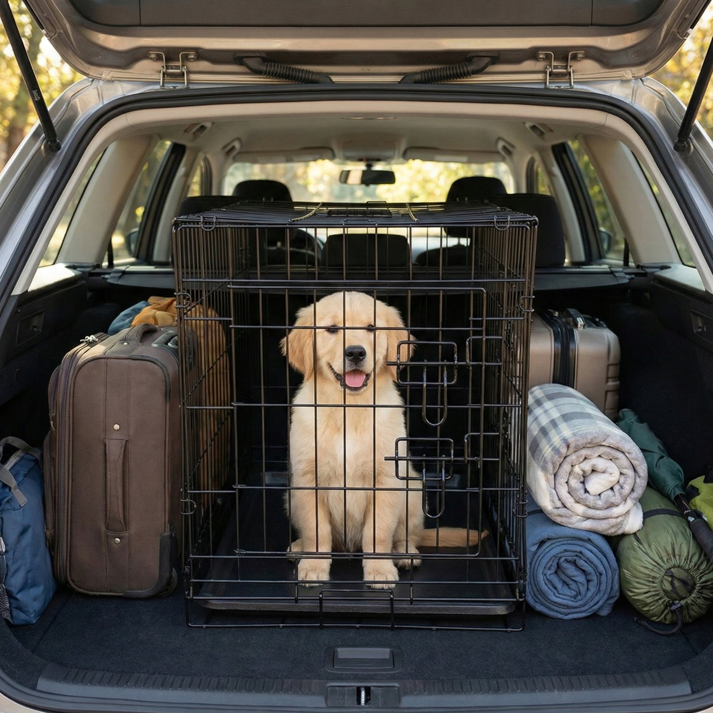METAL CAGE PLAYPEN TRANSPORTER FOR DOG CAT ANIMALS 107x70x77CM XXL Brand Funfit Home&Office