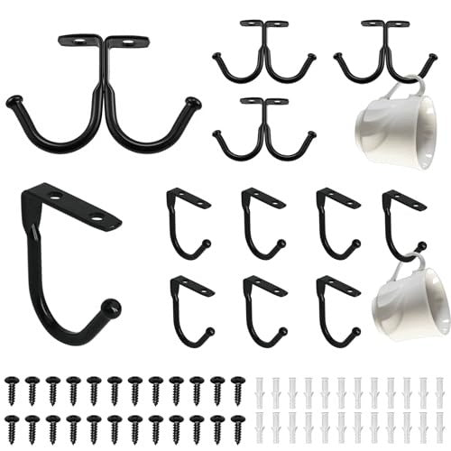 METAL CUP HOOKS BLACK SET OF 12 FOR METAL CABINET Brand no brand