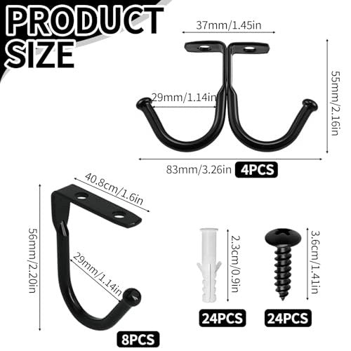 METAL CUP HOOKS BLACK SET OF 12 FOR METAL CABINET Manufacturer code Nieoznaczona