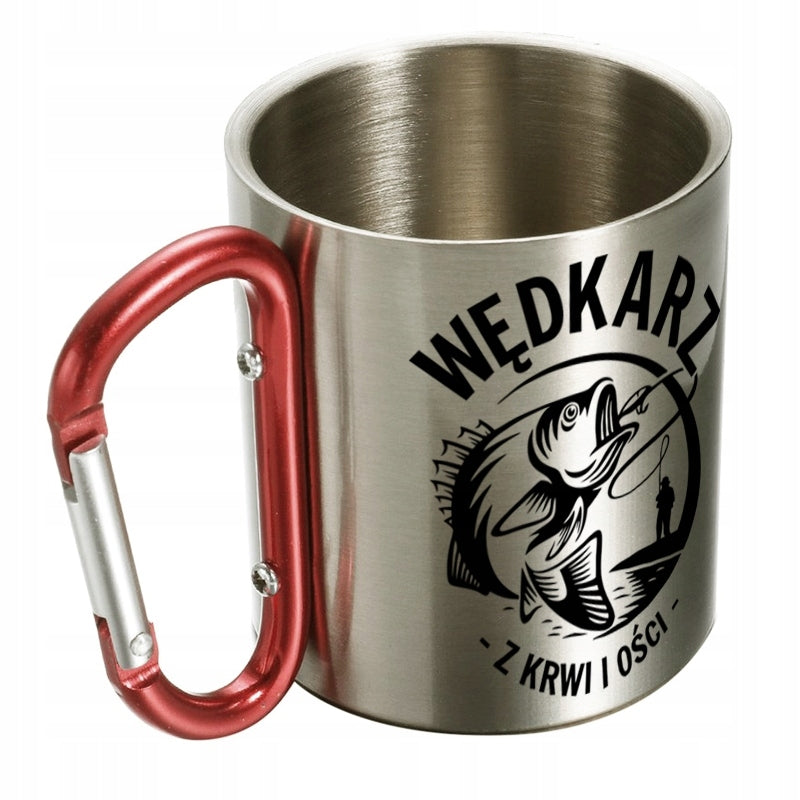 METAL CUP WITH CARABINER FOR ANGLER 300ML Color silver