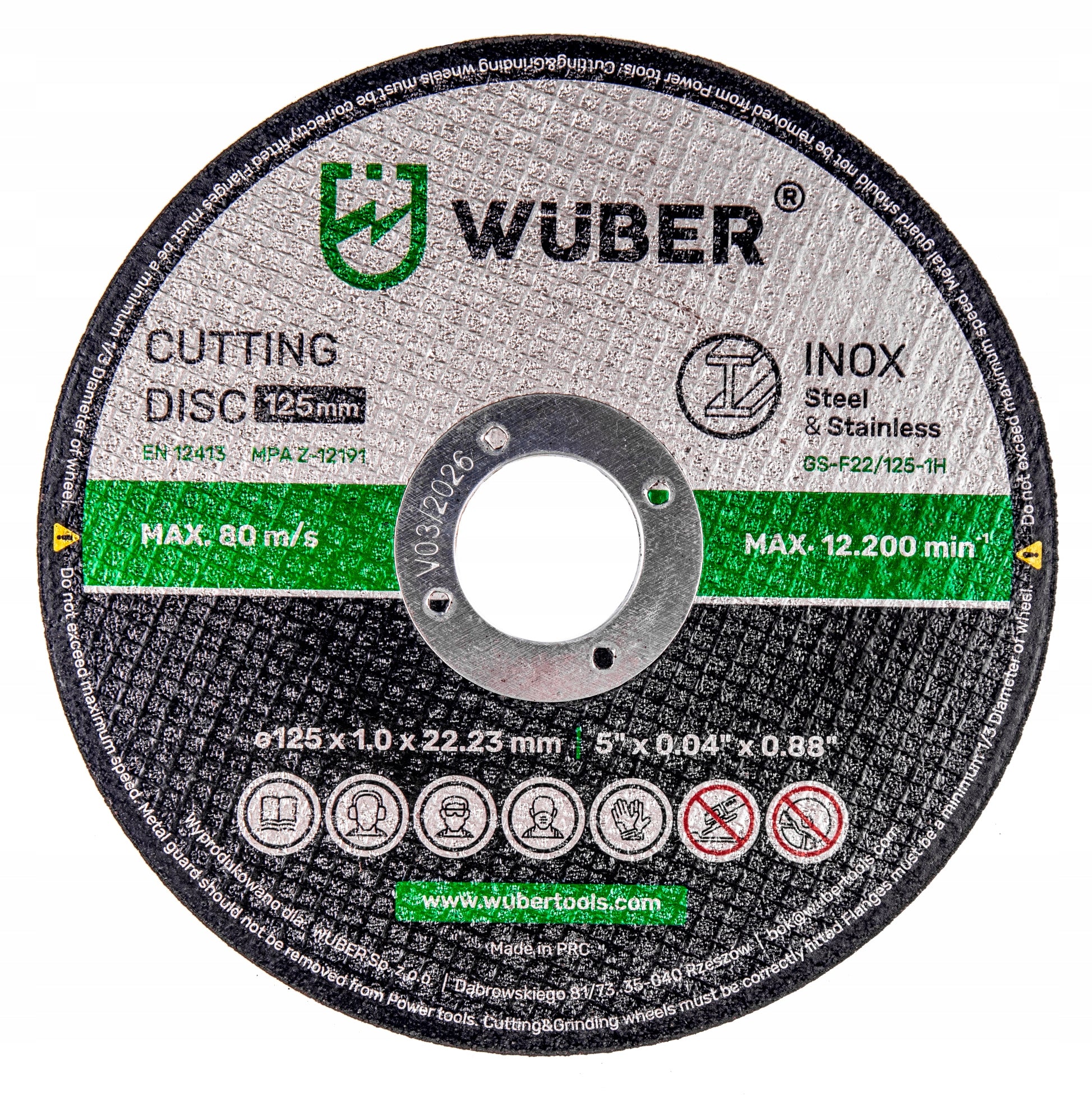 METAL CUTTING DISC 125x1,0 MM SET OF 10 PIECES Manufacturer code WR-W17012