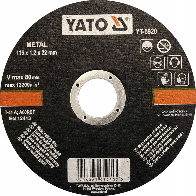 METAL CUTTING DISCS 115x1.2x22.2mm YATO 10 PCS EAN (GTIN) 5906083959202
