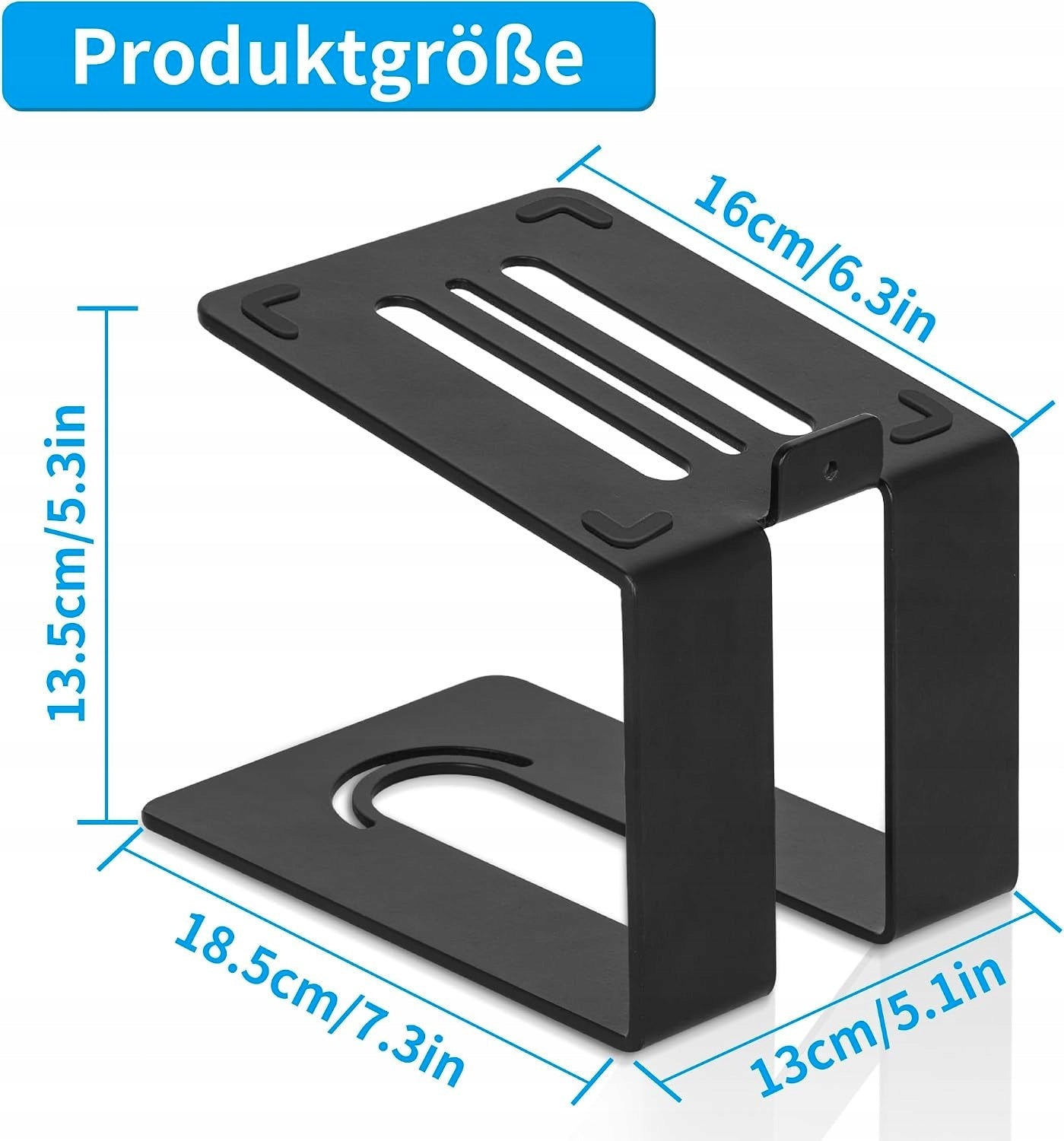 METAL DESK SPEAKER STAND WITH NON-SLIP STRAPS BLACK Brand MEE audio
