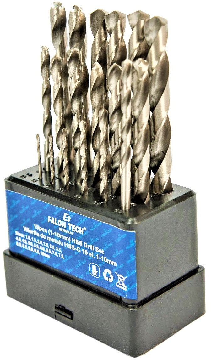 METAL DRILL BIT SET 19 pieces 1-10 mm DRILL BIT