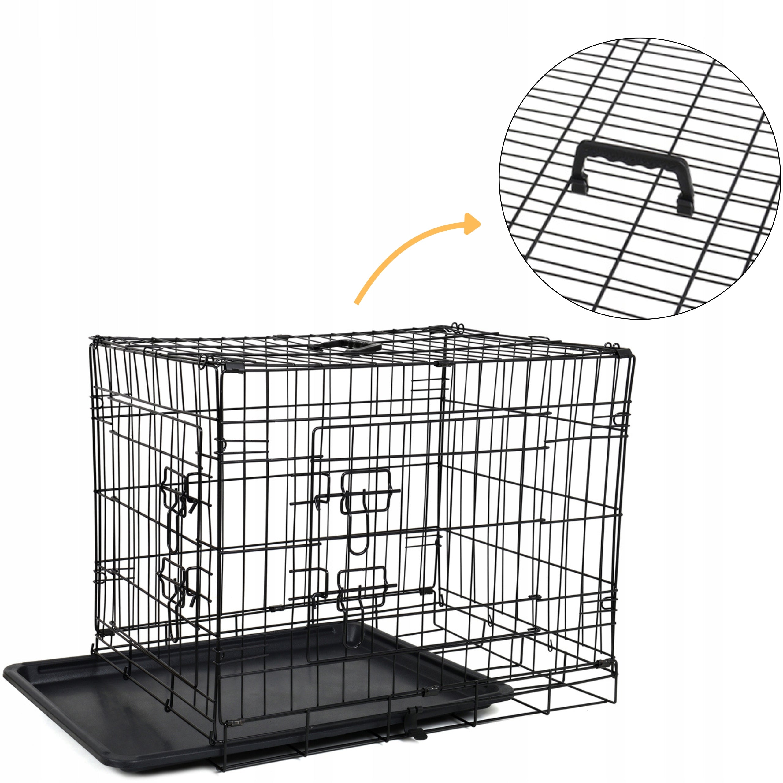 METAL KENNEL CAGE FOR DOG ANIMALS TRANSPORTER PLAYPEN 122x74x80 XXXL Manufacturer code 3900