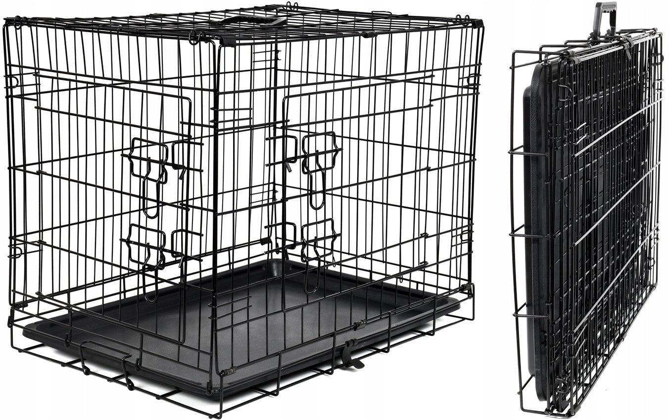 METAL KENNEL CAGE FOR DOG ANIMALS TRANSPORTER PLAYPEN 122x74x80 XXXL Product width 74.5 cm
