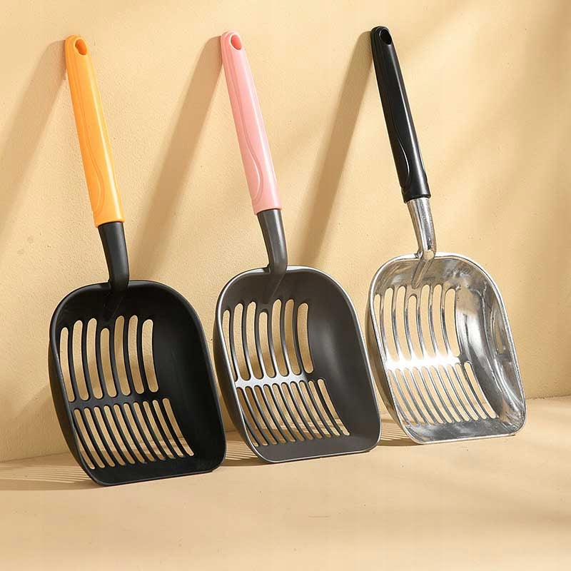 METAL LITTER BOX SPATULA STRONG BLACK LARGE CAT DUSTPAN 35cm Length 34.5 cm