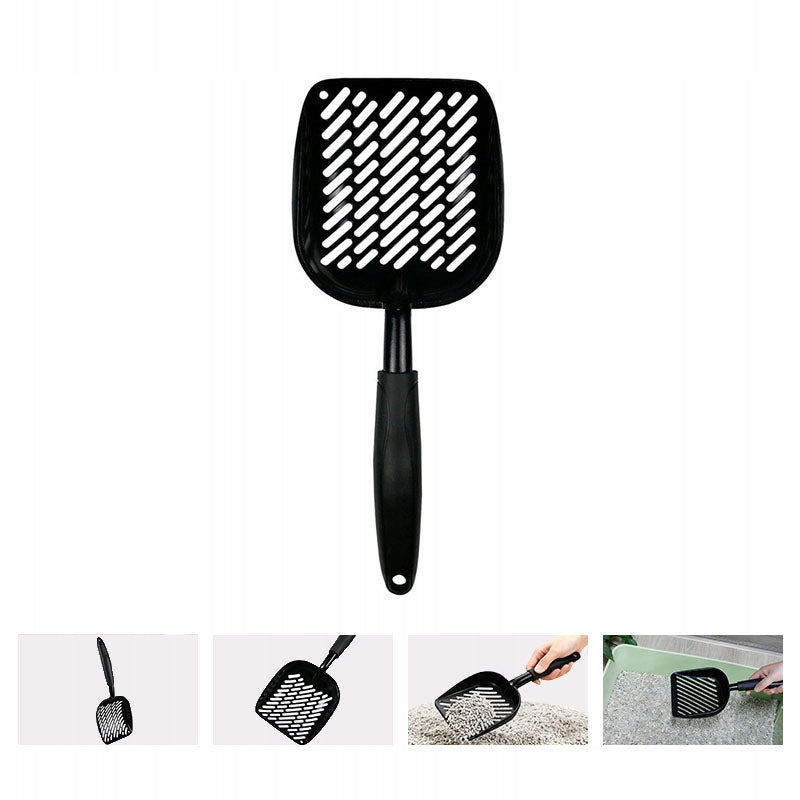 METAL LITTER BOX SPATULA STRONG BLACK LARGE CAT DUSTPAN Product width 14 cm