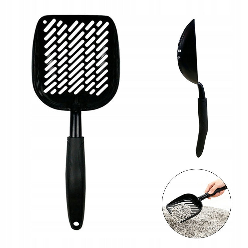 METAL LITTER BOX SPATULA STRONG BLACK LARGE CAT DUSTPAN