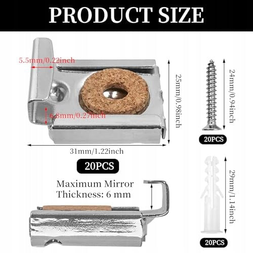 METAL MIRROR CLIPS SET OF 5 PCS METAL WALL MIRROR MOUNT Manufacturer code SWC5908151499573
