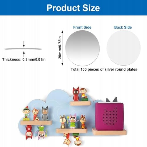 METAL PLATES FOR MAGNETS SELF-ADHESIVE 20 MM 100 PCS FOR FIGURINES Manufacturer code Bez marki