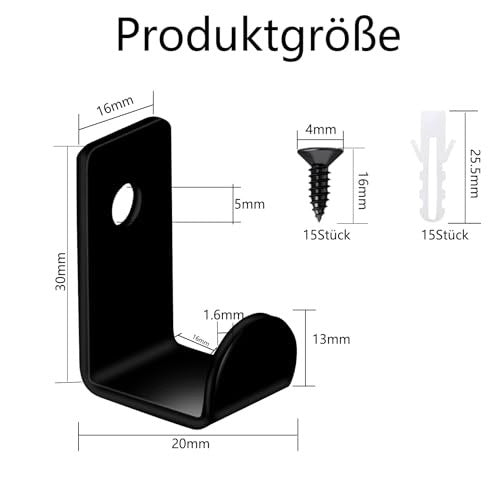 METAL WALL HOOKS 15 PCS. FOR SCREWING COATS ON CLOTHES Manufacturer code SWC5908151059777